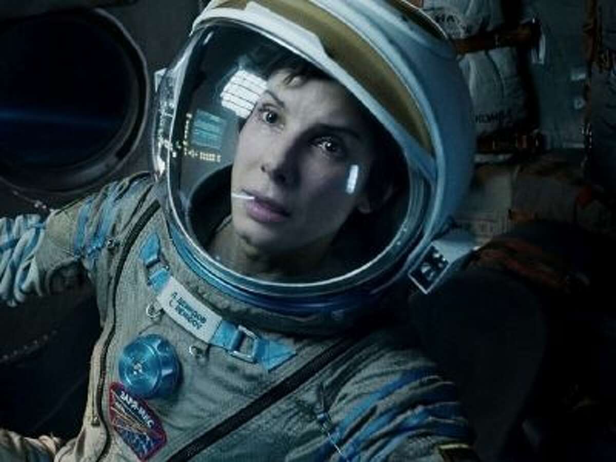 This film image released by Warner Bros. Pictures shows Sandra Bullock in a scene from "Gravity."