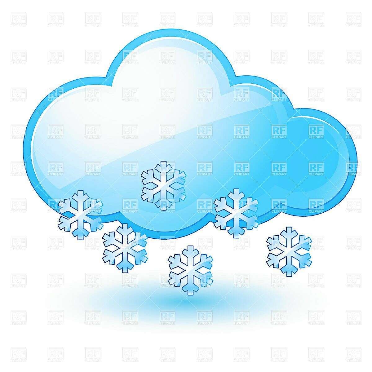 Single weather icon - Cloud with Snow. Illustration on white