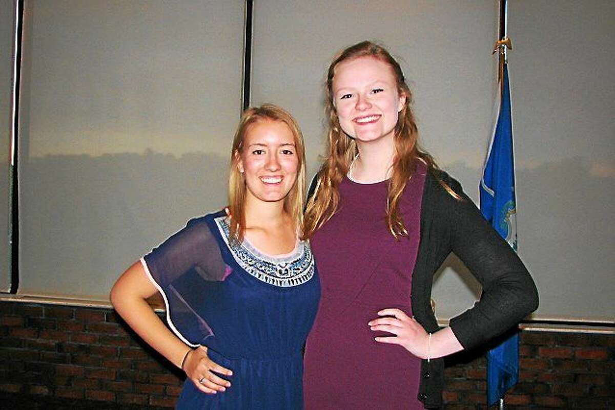 From left are Erin Smith, recipient of the Middletown Rotary Scholarship, and Katherine Connelly,who received the Arthur and Edythe Director Family Rotary Education Award.