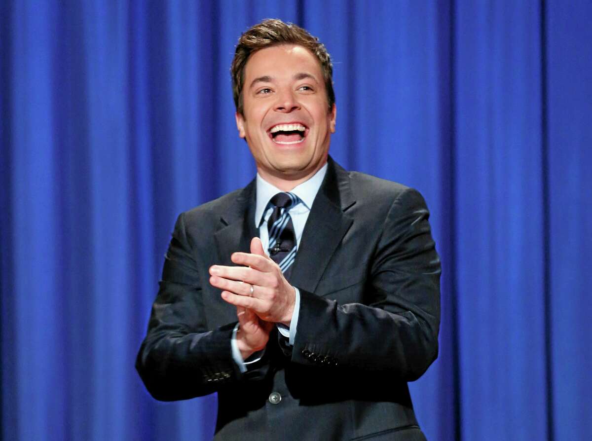 FILE - This April 4, 2013 file photo released by NBC shows Jimmy Fallon, host of "Late Night with Jimmy Fallon," in New York. Fallon will debut as host of his new show, "The Tonight Show with Jimmy Fallon," on Feb. 17. (AP Photo/NBC, Lloyd Bishop, File)