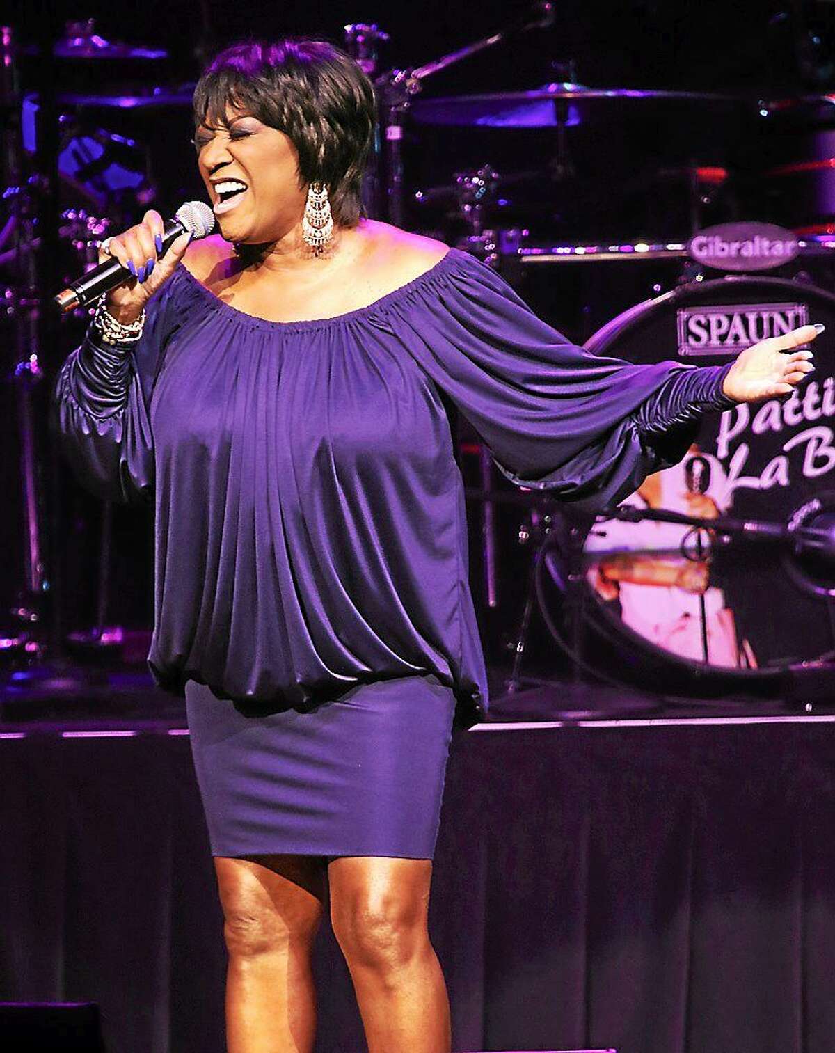 Photo by John Atashian R&B and soul singer, songwriter and actress Patti LaBelle is shown performing on stage during her ìliveî concert appearance at the Foxwoods Resort & Casino on Friday November 21st. At 70 years old with 50 years of entertainment experience, Patti had no problem satisfying the sold out crowd with her biggest hits from over the years.