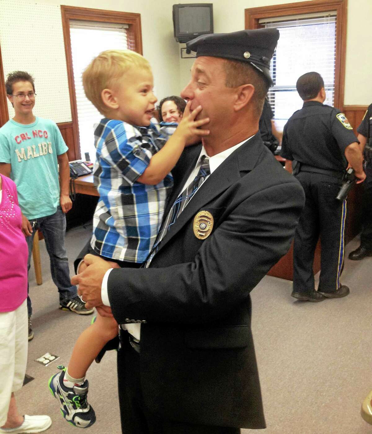 Former Middletown Police Officer Paul Liseo was sworn in Friday morning as a member of the Portland Police Department, replacing retiring Eric L. Grant.