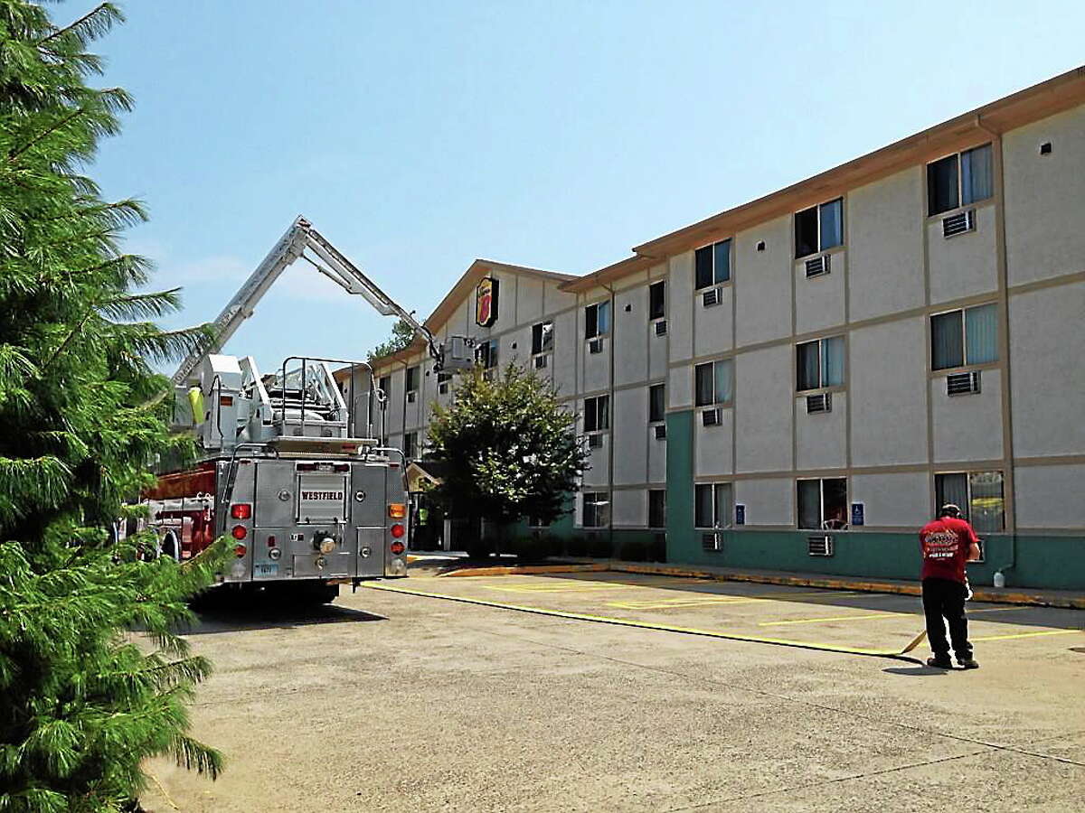 Firefighters knocked down a two-alarm fire at the Super 8 Hotel in Cromwell late Wednesday morning. The cause of the blaze was not immediately clear.