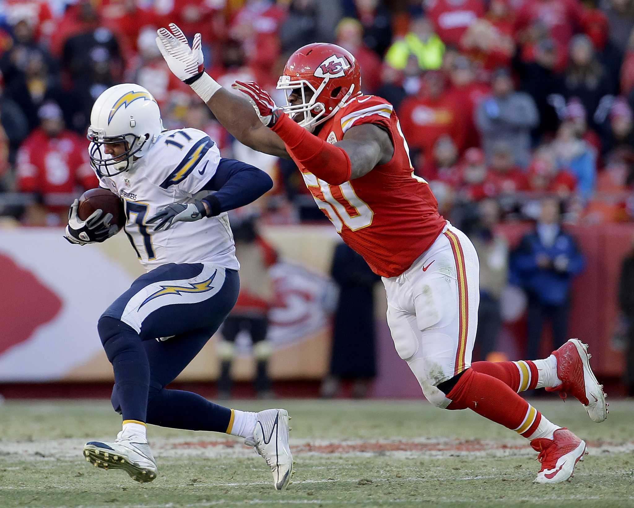 Kansas City Chiefs linebacker Justin Houston was a one-man press