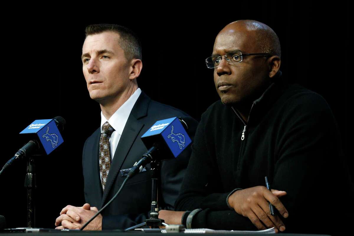 The Detroit Lions fired president Tom Lewand, left, and general manager Martin Mayhew on Thursday.