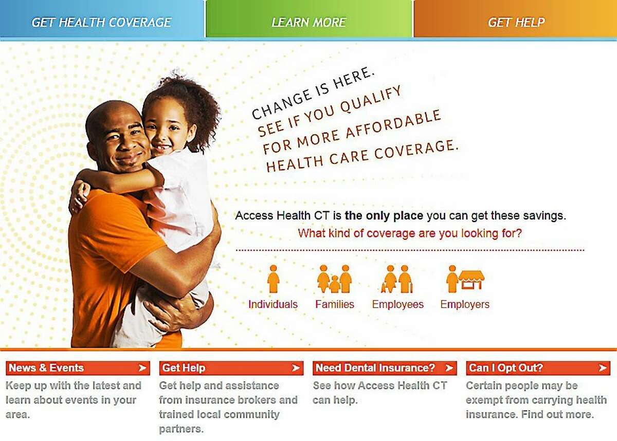 A screenshot of the Access Health CT homepage.