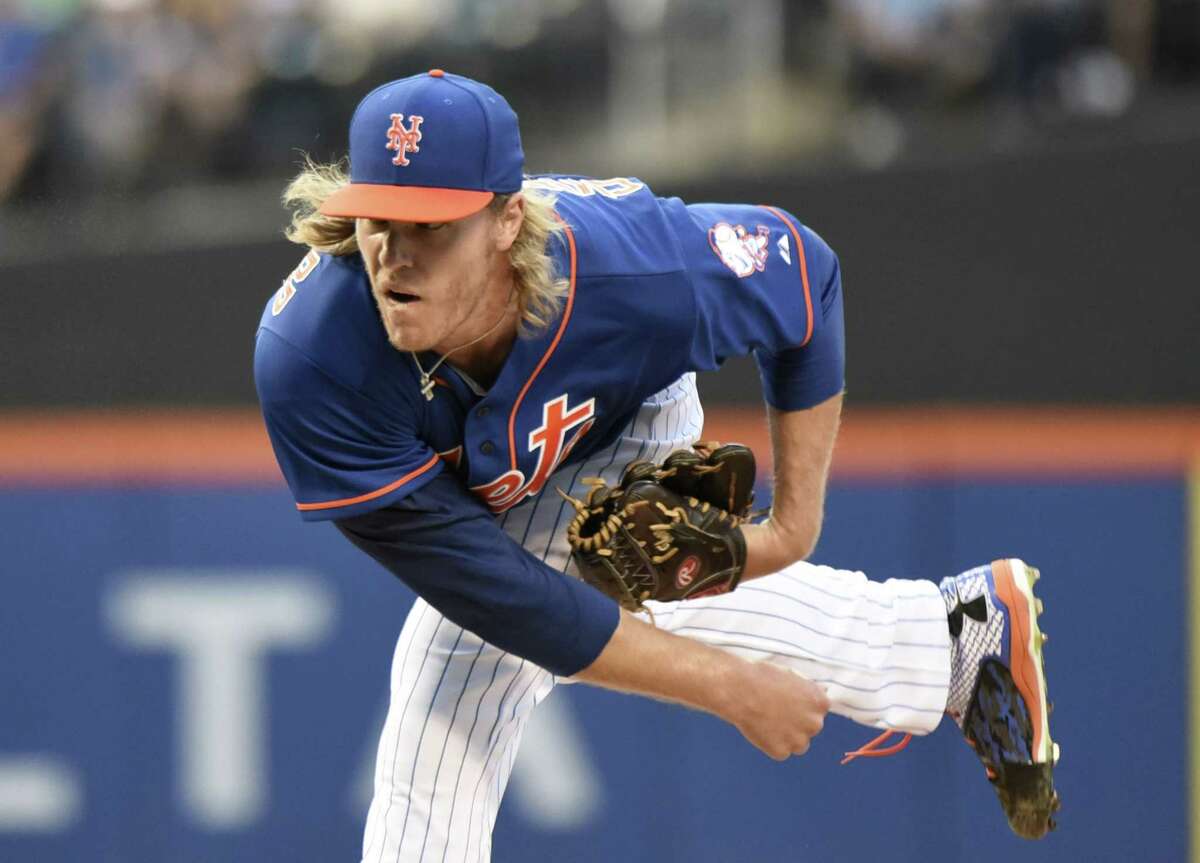 New York starter Noah Syndergaard delivers during the first inning of Friday’s win over the Arizona Diamondbacks at Citi Field in Queens.