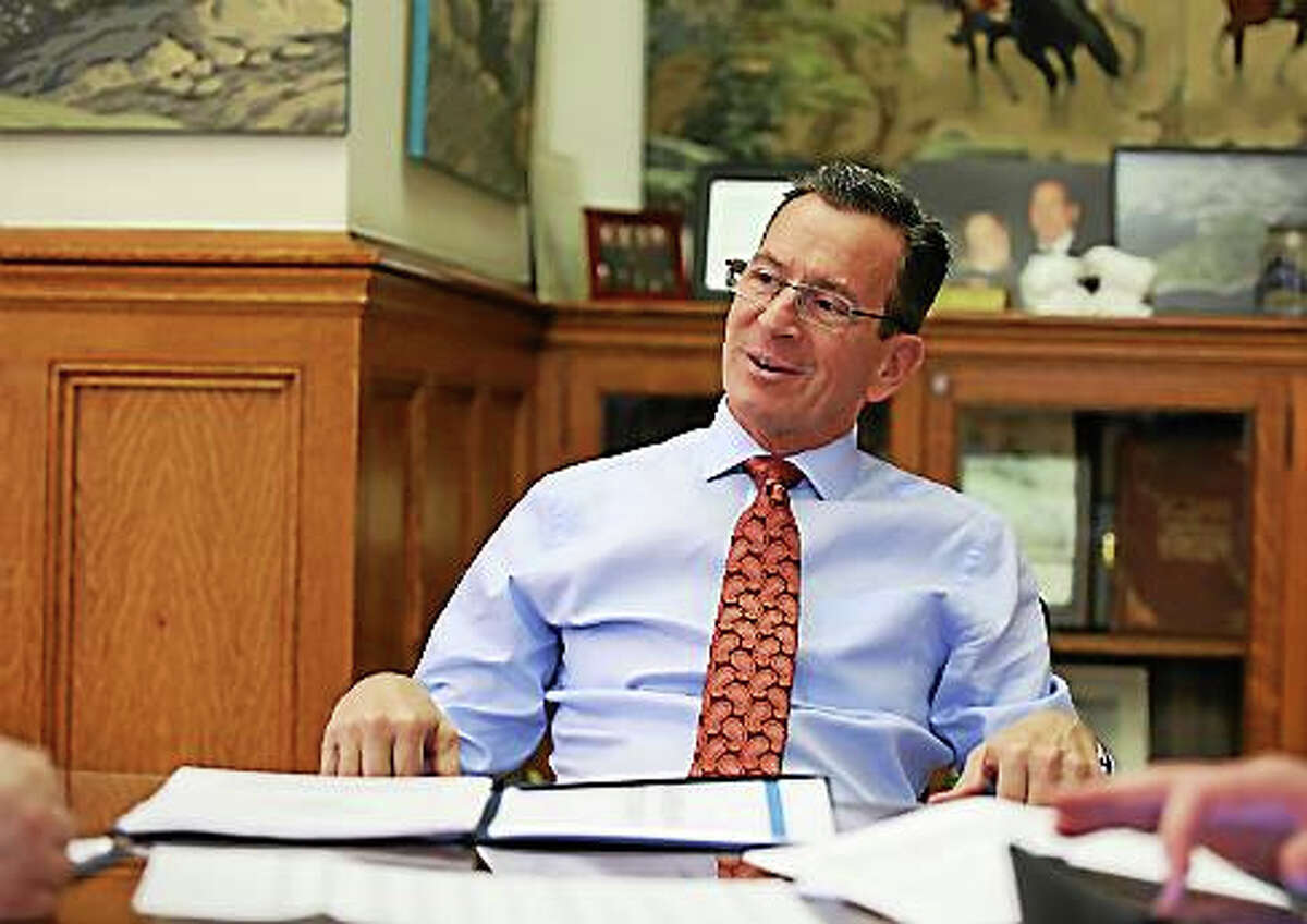 Gov. Dannel P. Malloy during an editorial board meeting in his office.