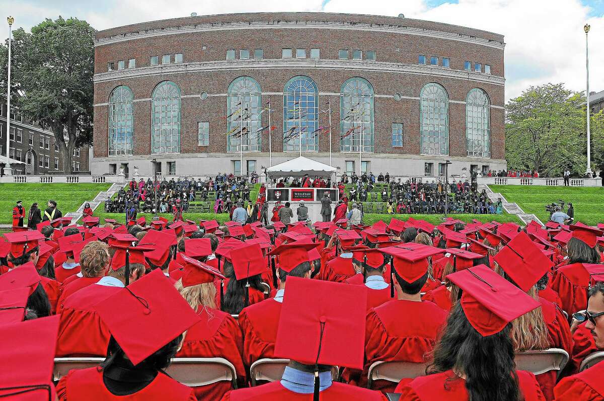 A file photo from Wesleyan University’s 181st commencement in 2013.