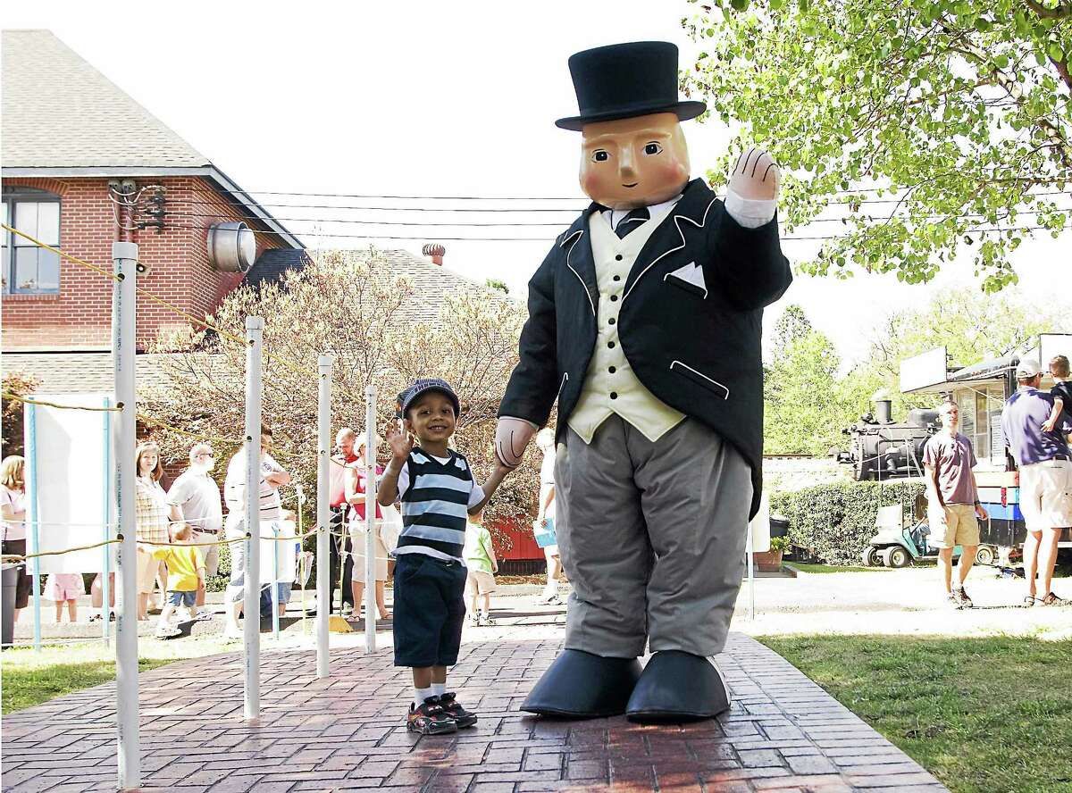 Contributed photos Sir Topham Hat greets a young fan.