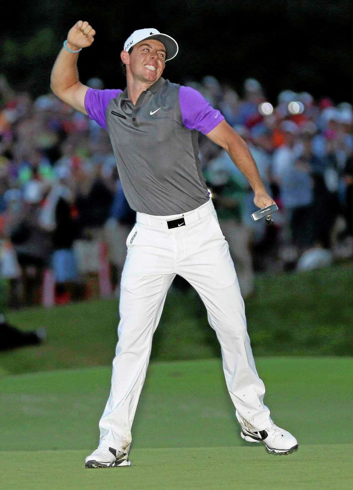 Rory McIlroy celebrates after winning the PGA Championship at Valhalla Golf Club on Sunday in Louisville, Ky.