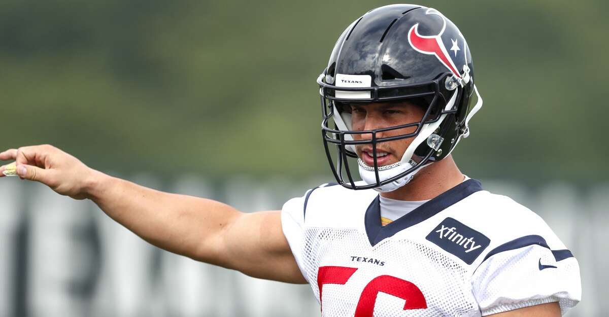 PHOTOS: A look at back at Brian Cushing's career  Houston Texans inside linebacker Brian Cushing (56) calls a play during training camp at The Greenbrier on Friday, Aug. 11, 2017, in White Sulphur Springs, W.Va. ( Brett Coomer / Houston Chronicle ) >>>Here's a look back at the former linebacker's career with the Texans ... 