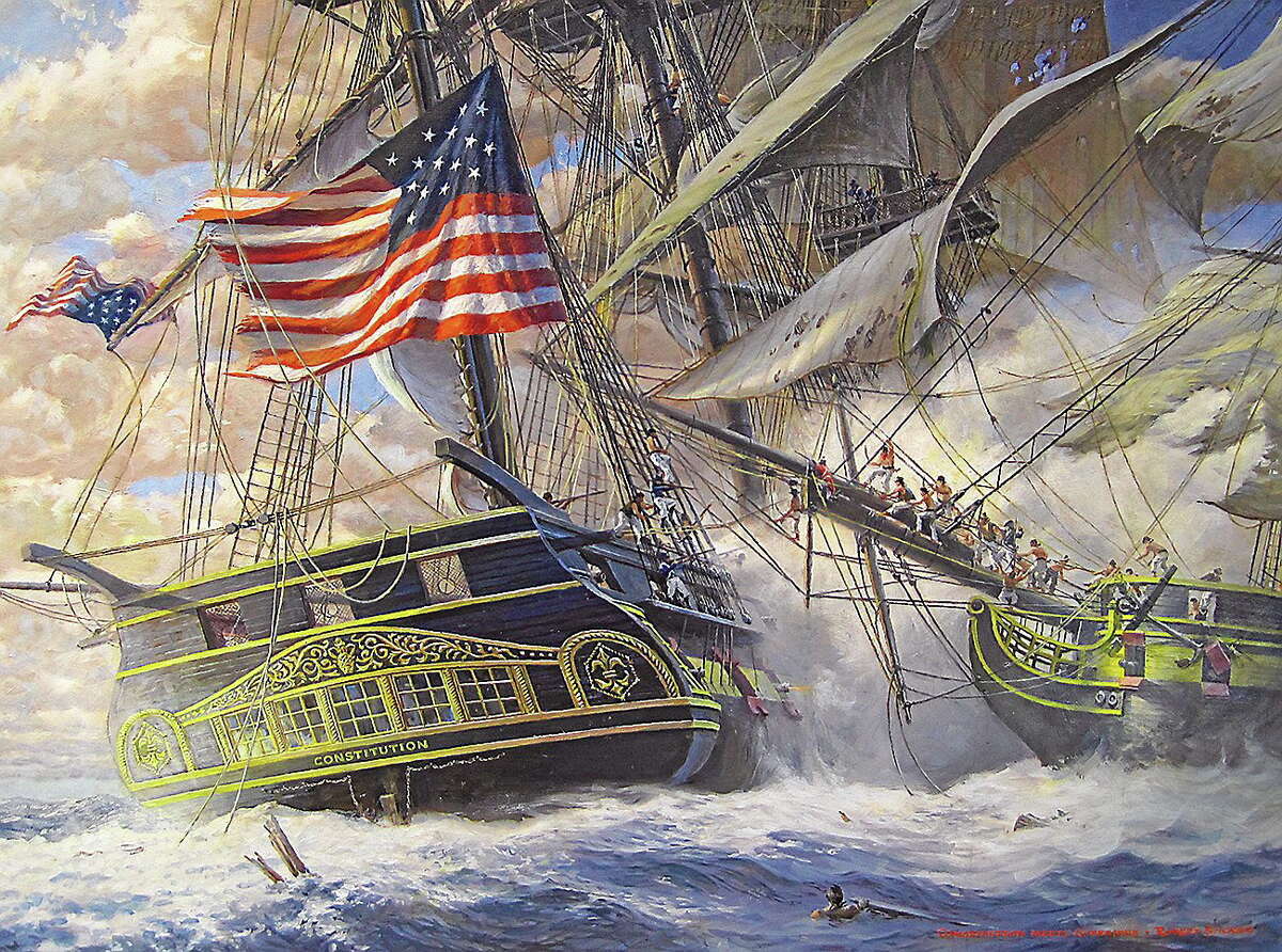 Courtesy Connecticut River Museum “Constitution meets Guerriere,” by Robert C. Sticker.