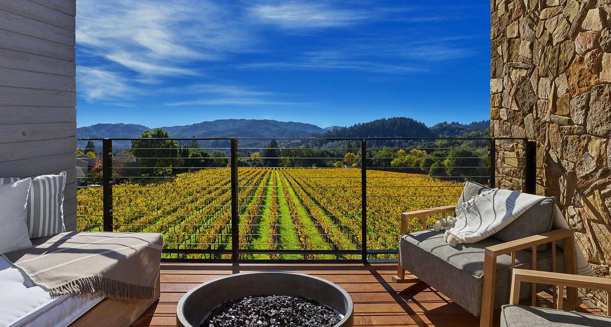Many of Las Alcobas� rooms feature decks with views of Beringer Vineyards and Spring Mountain, along with a fire pit and lounges.