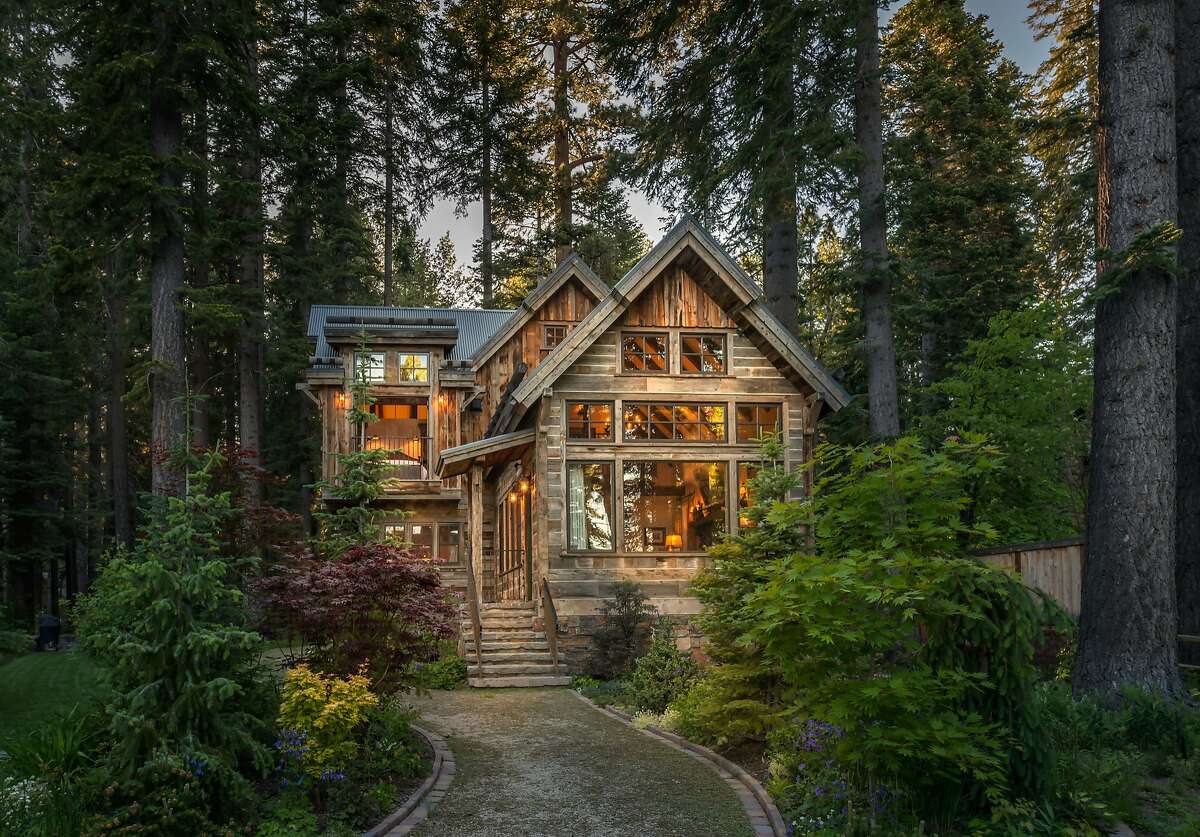 Luxurious cabin in mountains of Lake Tahoe features reclaimed timber