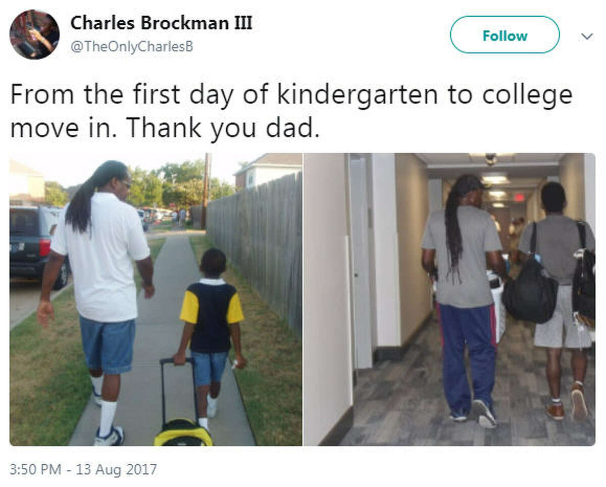 Photo Of Texas Father Walking Son To First Day Of Kindergarten College Is Making The Internet Cry