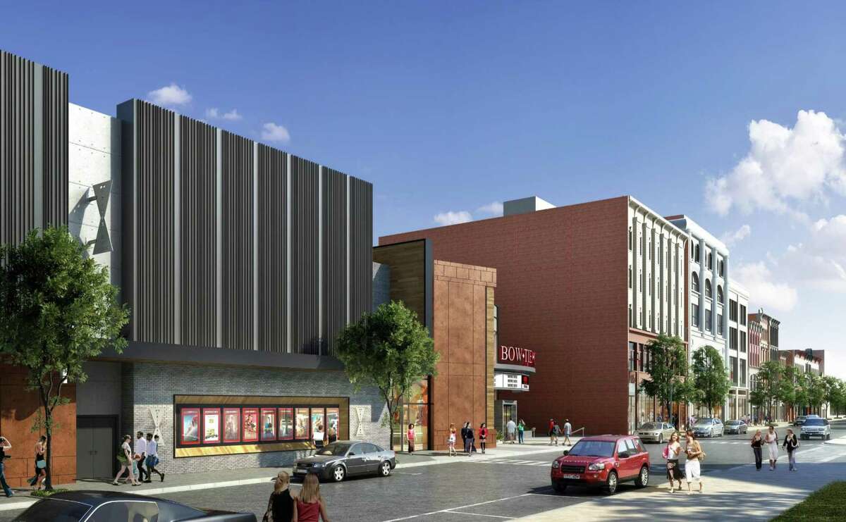 New rendering for the proposed 11-theater multiplex  from Bow Tie Cinemas at 1 Monument Square in Troy, N.Y. (City of Troy)