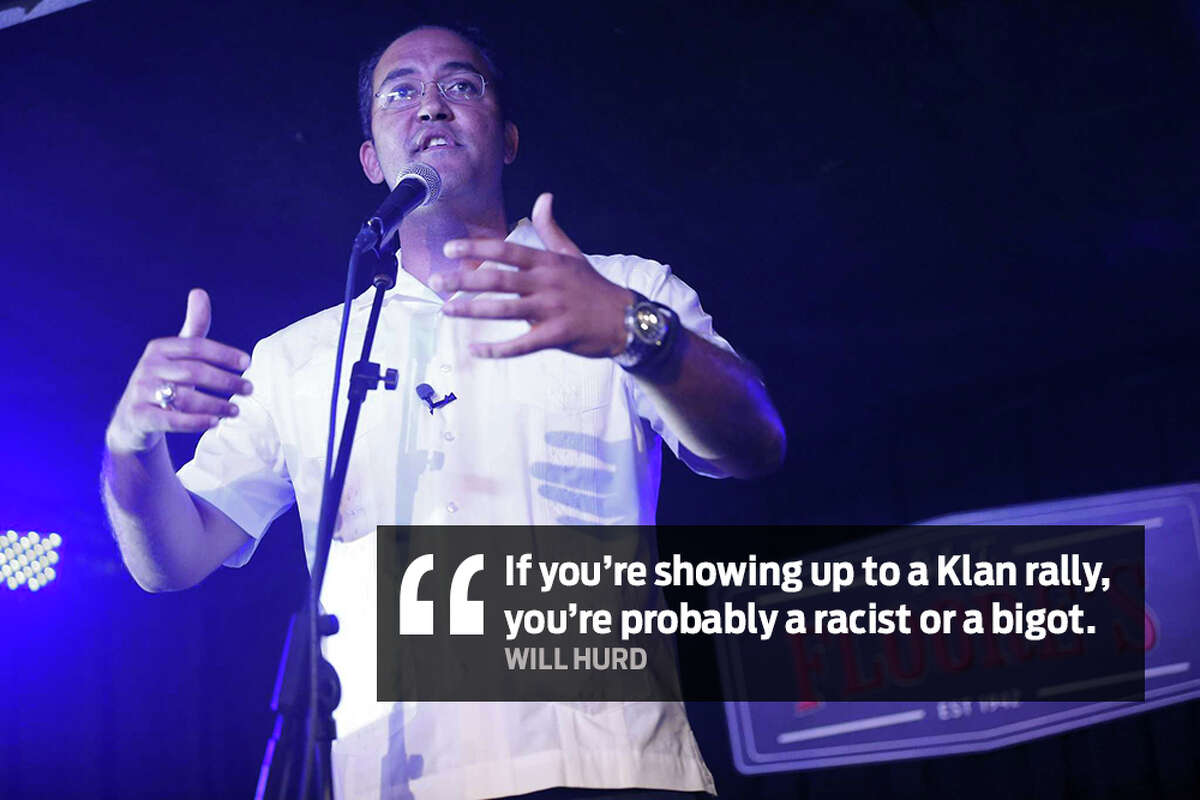 "If you're showing up to a Klan rally, you're probably a racist or a bigot." Following a press conference where President Donald Trump said "fine people" were among a group of white supremacists who held a rally in Charlottesville, Virginia over the weekend, Texas Congressman Will Hurd urged the president to apologize for his comments.