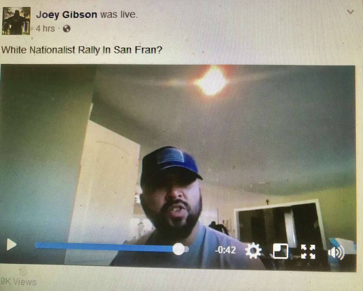 Joey Gibson, an organizer of the group Prayer Patriot, in a Facebook video challenging San Francisco officials’ charges that his group’s Aug. 26 gathering at Crissy Field is a white supremacist event.