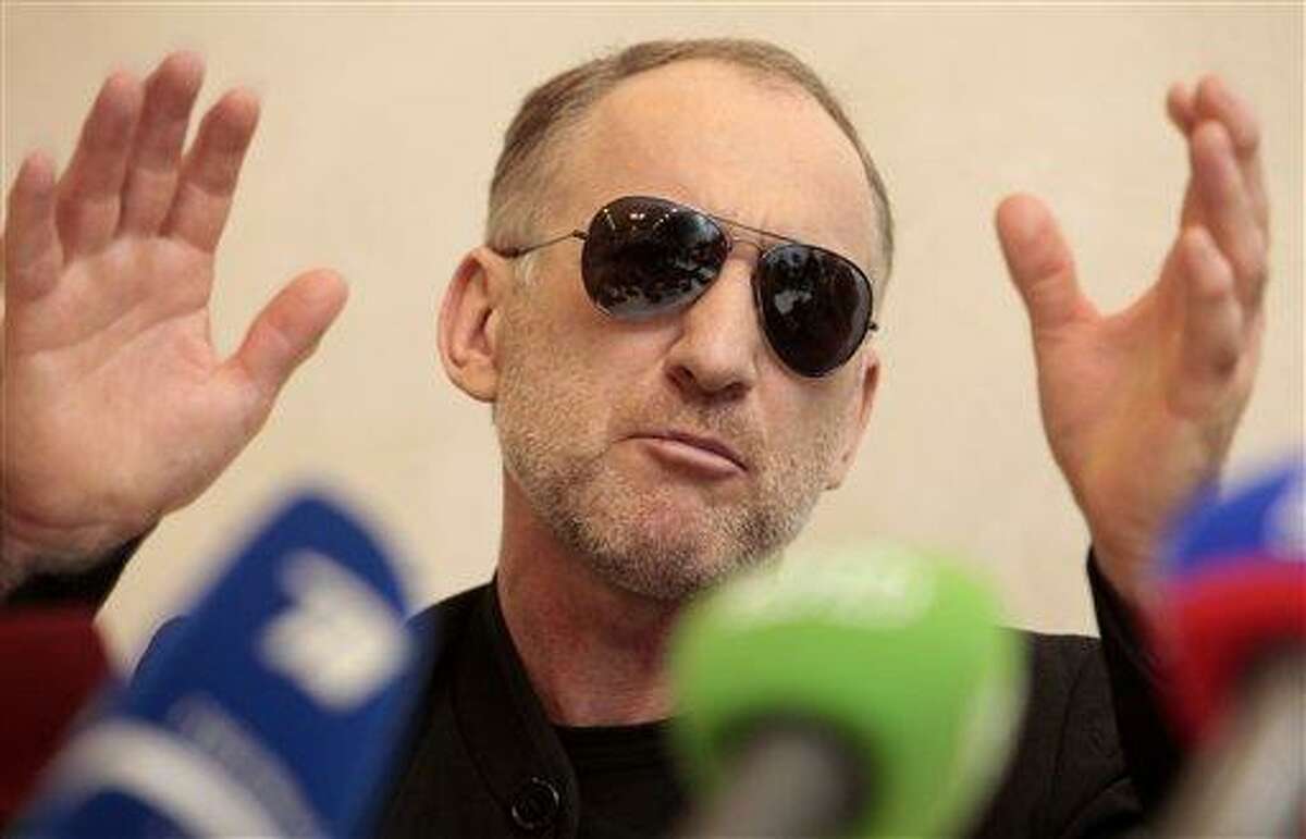 The father of the two Boston bombing suspects, Anzor Tsarnaev speaks at a news conference in Makhachkala, the southern Russian province of Dagestan, Thursday, April 25, 2013. The father of the two Boston bombing suspects said Thursday that he is leaving Russia for the United States in the next day or two, but their mother said she was still thinking it over. (AP Photo/Musa Sadulayev)