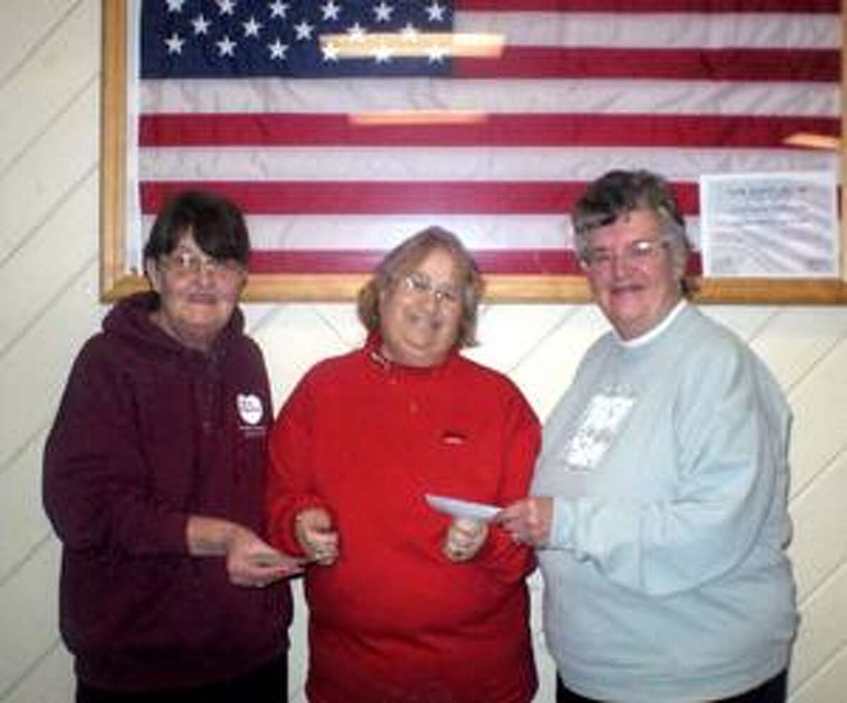 Pictured from left are: Pat Tarry, Susan Tonra of the American Red Cross and Nan Bitz.