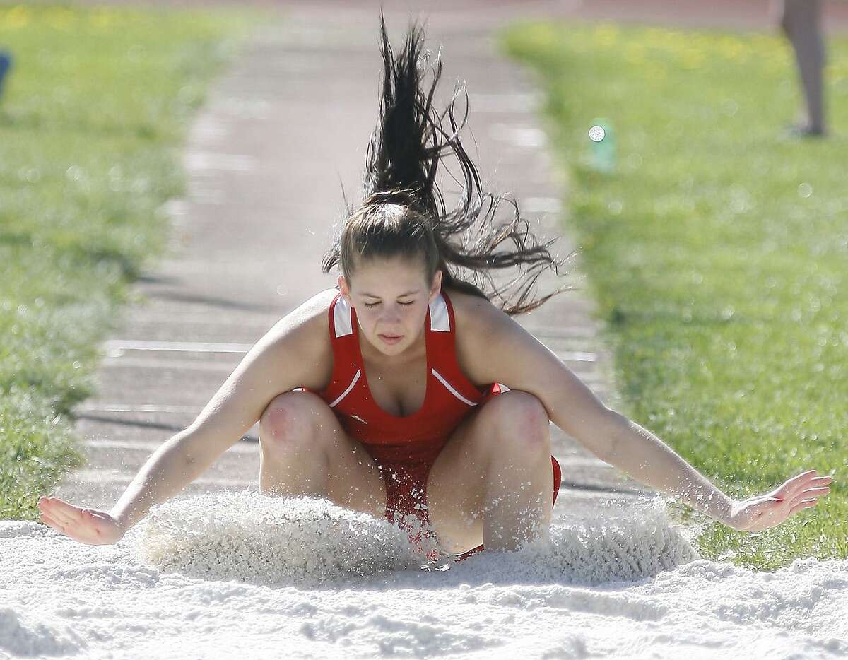 Dispatch Staff Photo by JOHN HAEGERVVS Alyssa Durant lands in the pit during the long jump on Wednesday, May 11, 2011 in a meet against Oneida and UND at VVS.