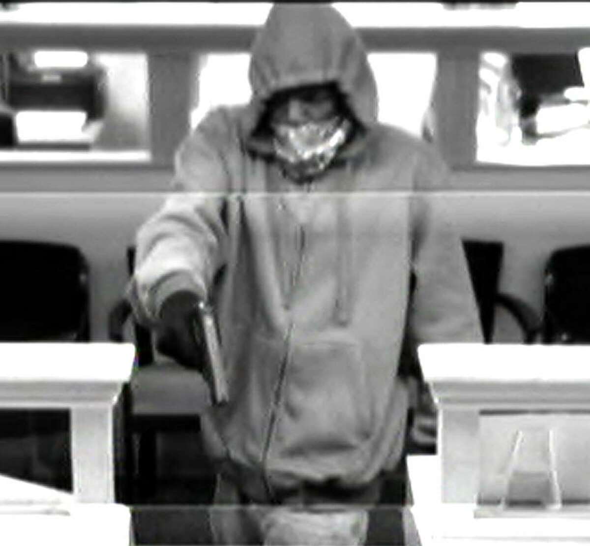 A Milford police photo of the suspect in a March 10 bank robbery