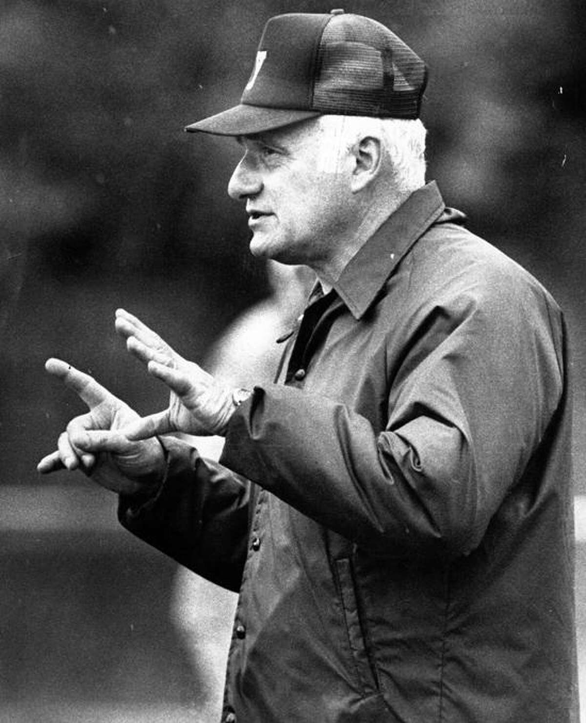 Yale football coaching legend Carm Cozza. (Register file photo)
