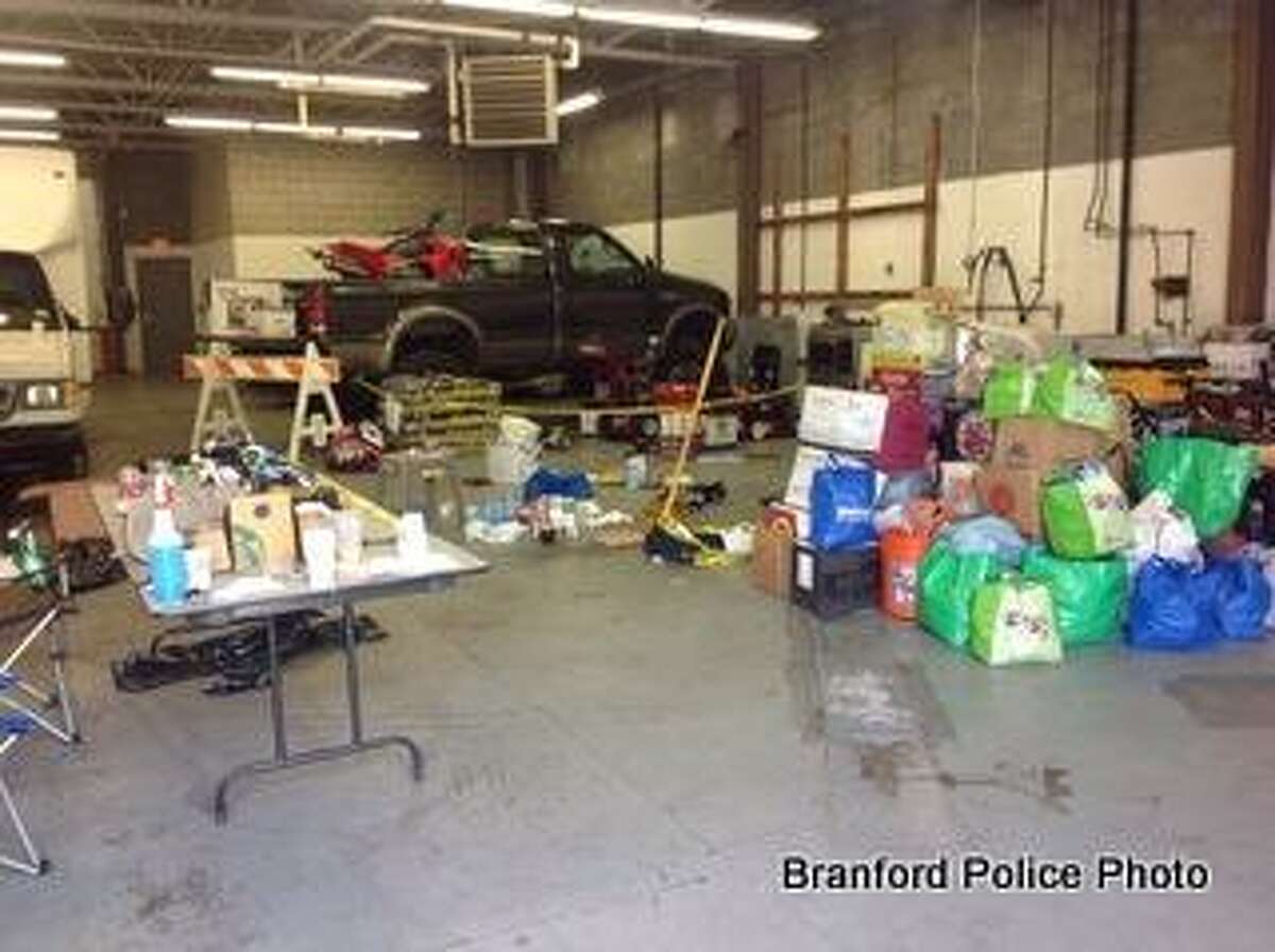 Some of the recovered items. Photo courtesy of Branford police.