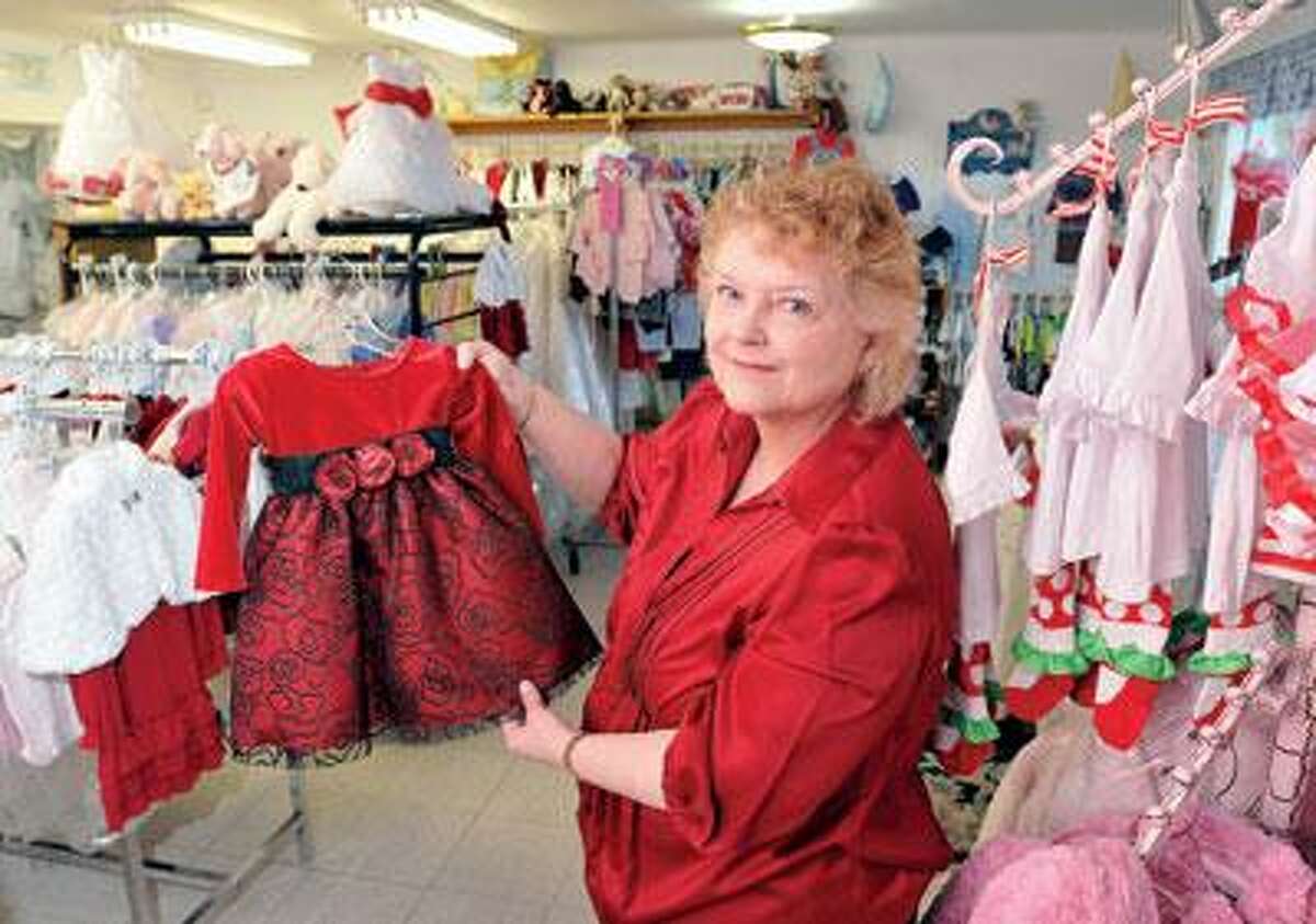 Linda Fiore, owner of Tiny Threads Boutique, recently celebrated the 10th anniversary of her store at 448 Washington Ave. in North Haven. (Peter Casolino/Register)