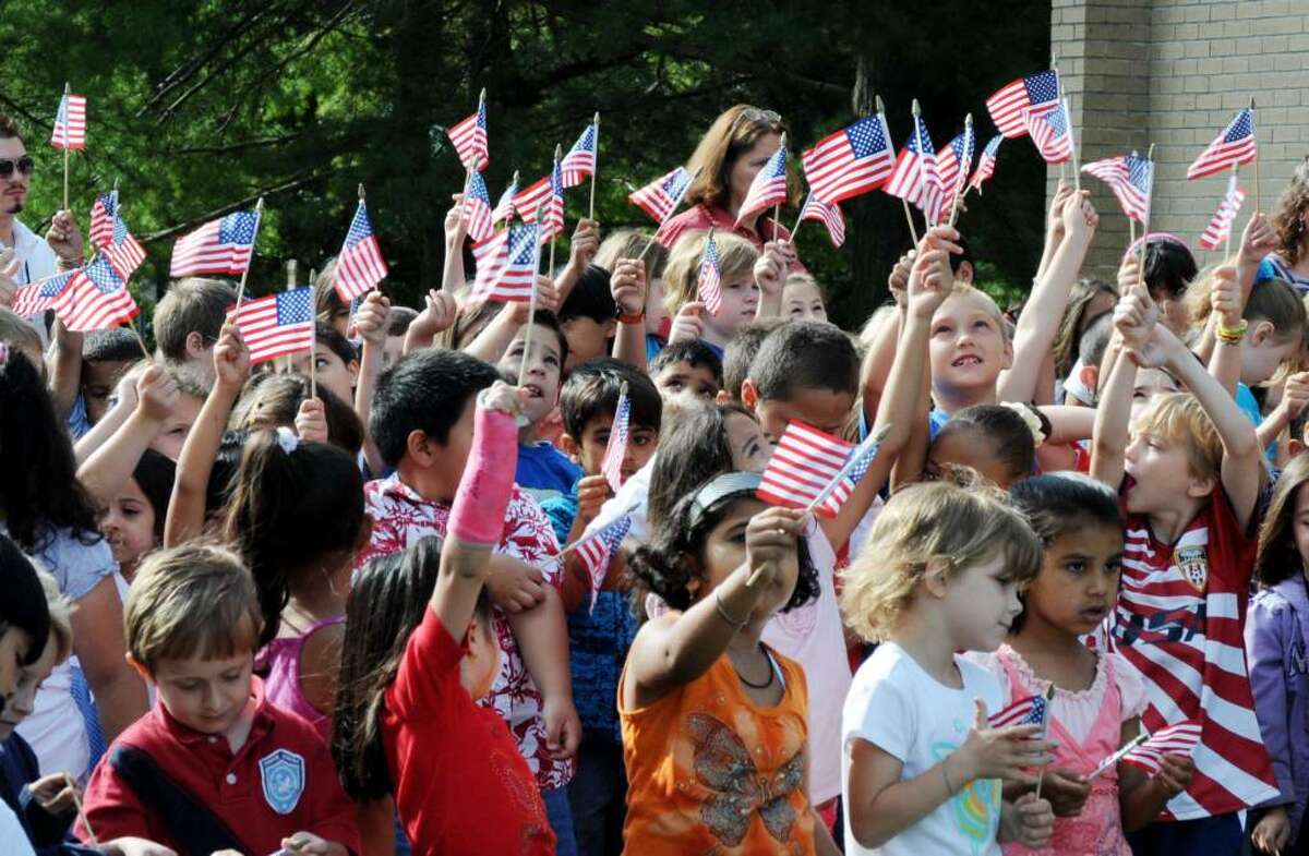 Students each got a flag in honor of flag day at Stadley Rough Elementary School in Danbury. The school held its Flag Day ceremony on Tuesday June 15, 2010.