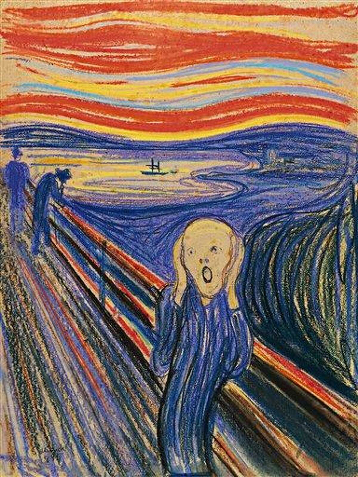This undated photo provided by Sotheby's shows "The Scream" by Norwegian painter Edvard Munch. The work, which dates from 1895 and is one of four versions of the composition, will lead Sotheby's Impressionist & Modern Art Evening Sale May 2 in New York. Associated Press