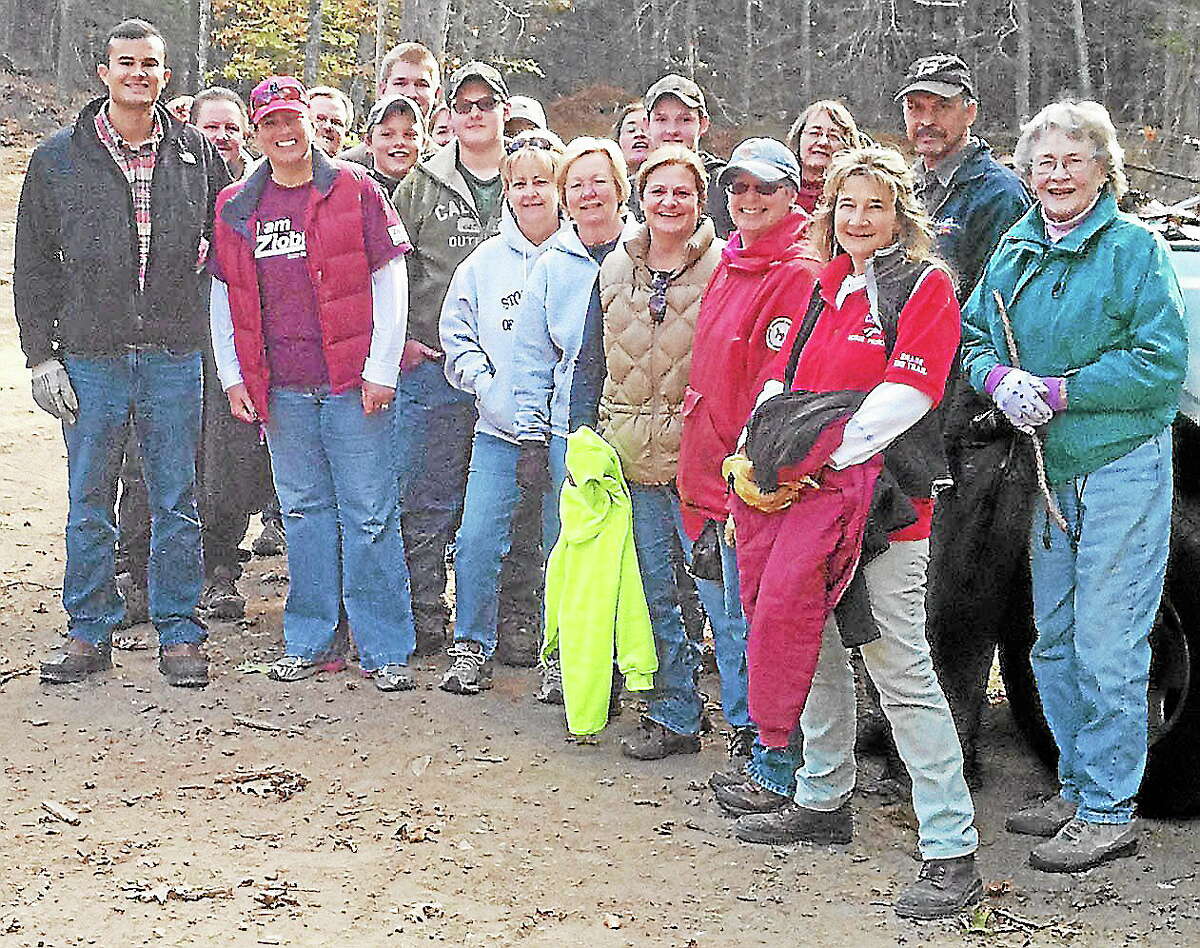 Local legislators and volunteers came together for a cleanup of Sunrise Resort in East Haddam Oct. 26.