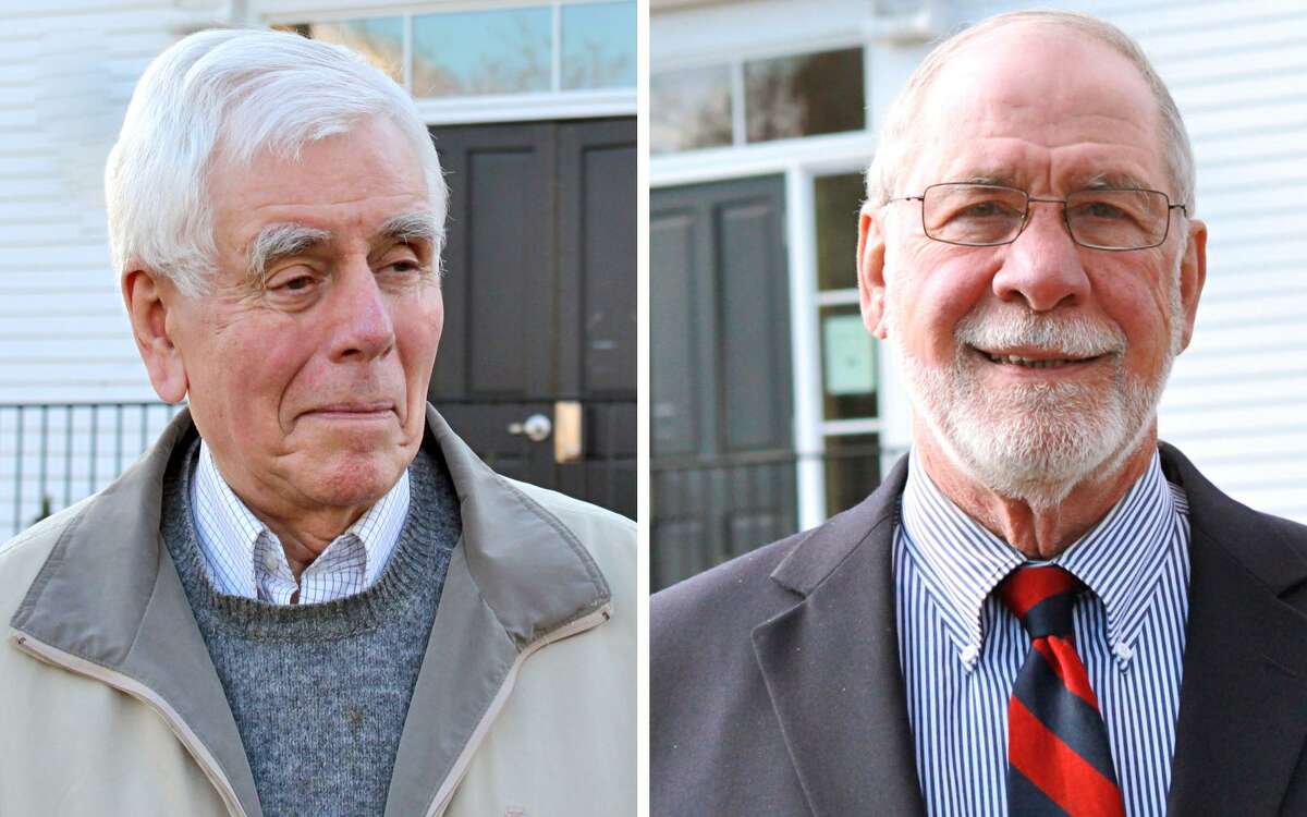 Submitted photos George Eames III, left, and James McLaughlin will be honored in a ceremony at the Durham Activity Center on Sunday from 1 to 3 p.m. Eames served on the Planning and Zoning Commission for 55 years, and McLaughlin has served the town in various offices for 39 years.