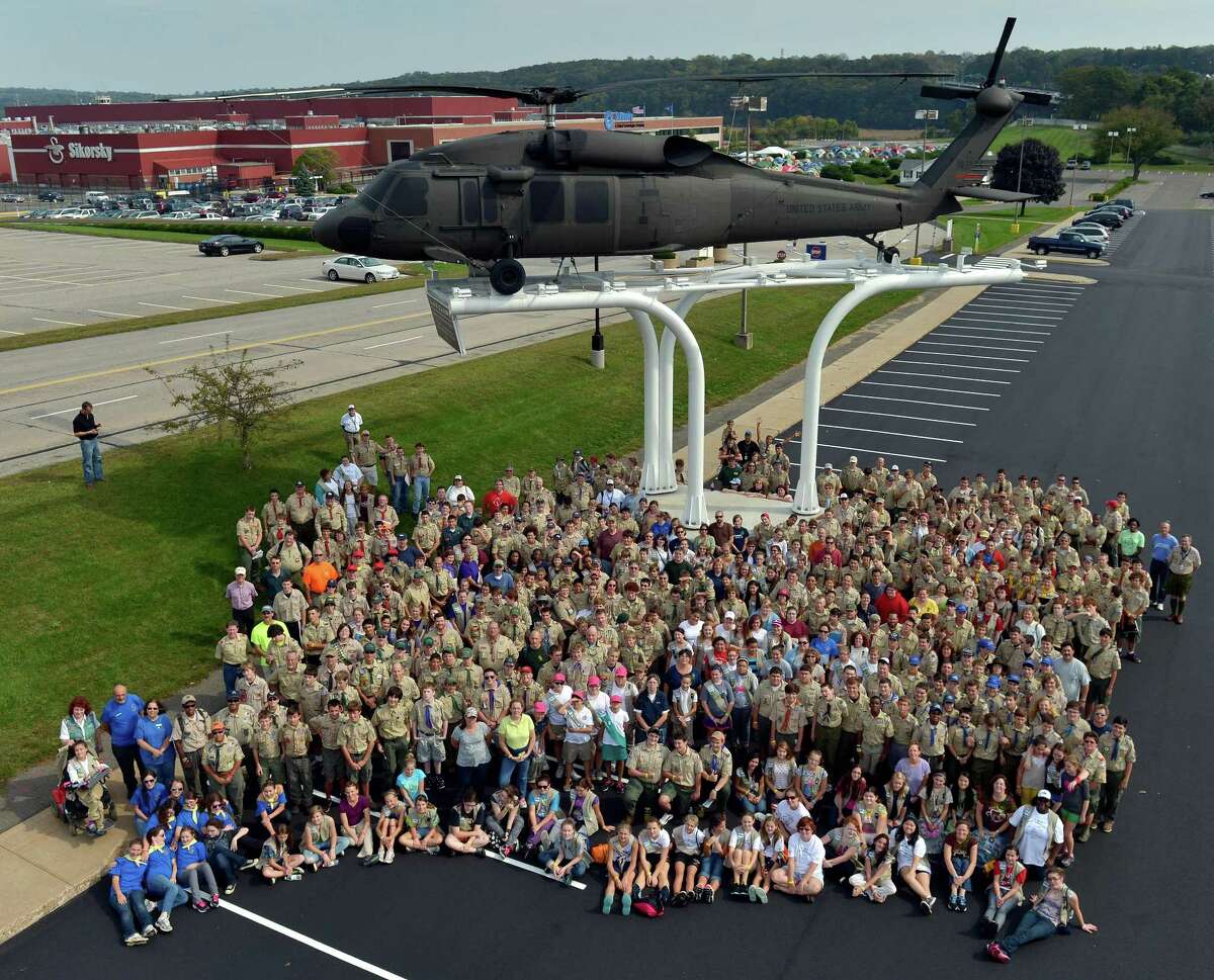 A view of the boy and girl scouts participating in the 11th annual Camp Sikorsky.