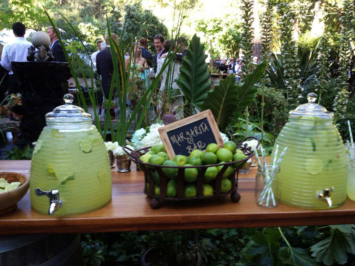 This Sept. 1, 2012 photo provided by Brittell Public Relations shows a table displaying a Margarita Bar for guests at the wedding of Elana Kopstein and Patrick Free held at a private estate in Sonoma, Calif. (AP Photo/Brittell Public Relations, Mary Ellen Murphy)
