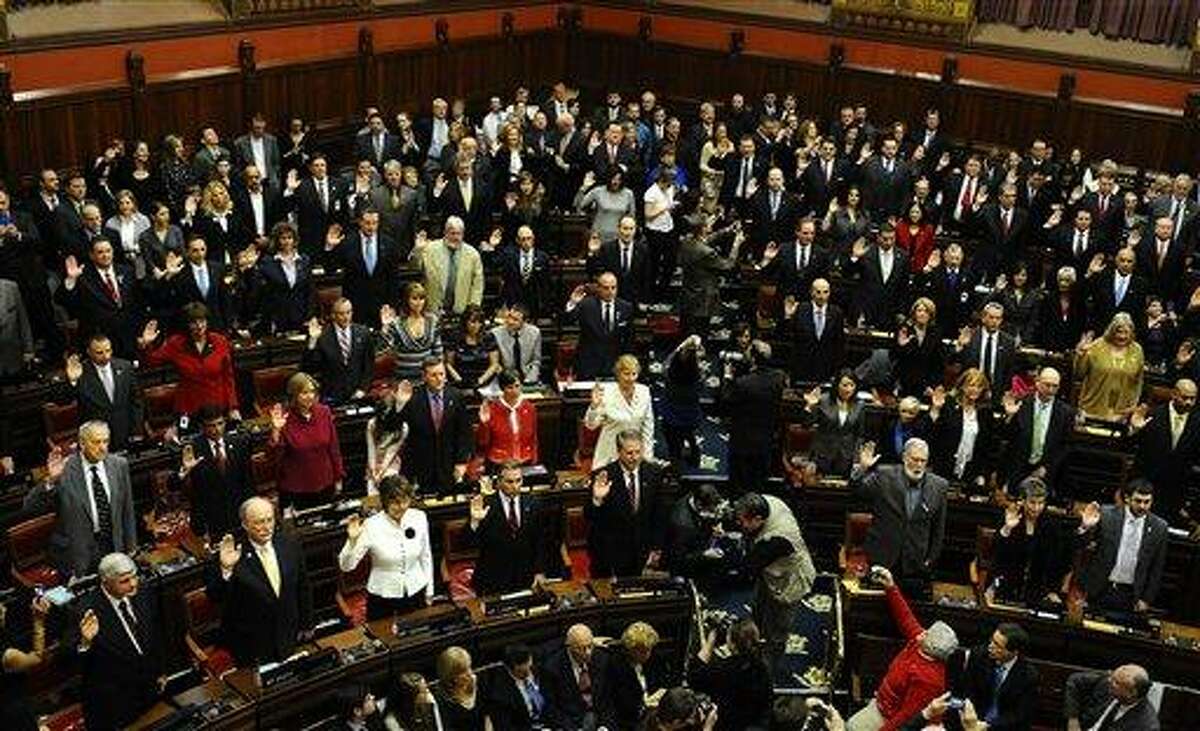Members of the Connecticut House of Representatives are sworn in Jan. 9 at the Capitol in Hartford. Associated Press file photo