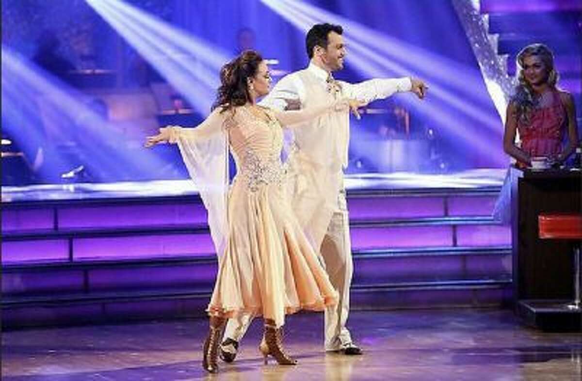 Leah Remini and Tony Dovolani perform during 'Dancing with the Stars' on Monday, Nov. 4, 2013.