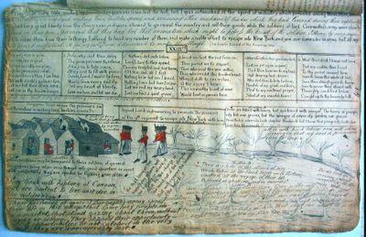 These photos depict notes and drawings by Sgt. Roger Lamb, an Irish soldier who served with the British during the Revolutionary War and who was a prisoner at Camp Security in Springettsbury Township. The drawings in the manuscript pages depict the camp and show Lamb's escape from it in 1782. Some of tbe notes and writings on these pages wound up verbatim in Lamb's memoir, "A Journal of Occurrences during the Late American War." Photos courtesy of Friends of Camp Security