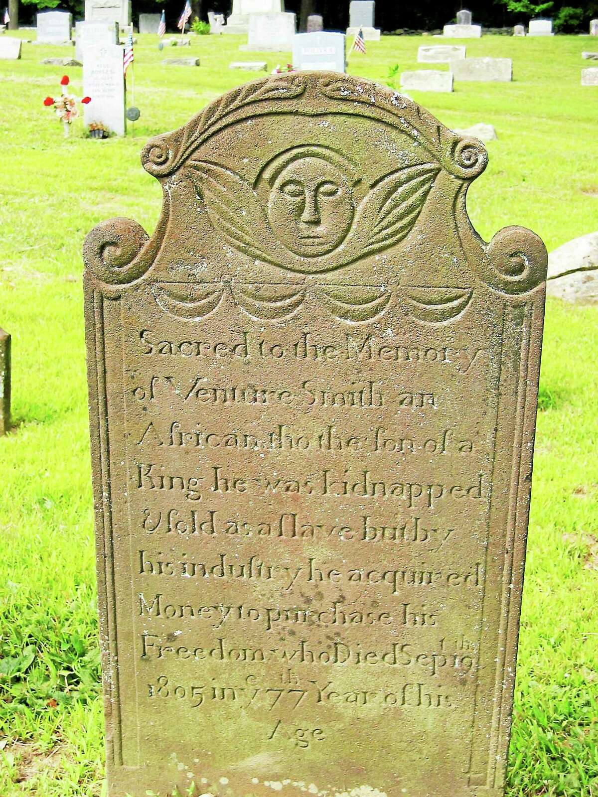 Submitted photo - Chatham Historical Society The grave of Venture Smith, who will be the topic of a visual arts program in January.