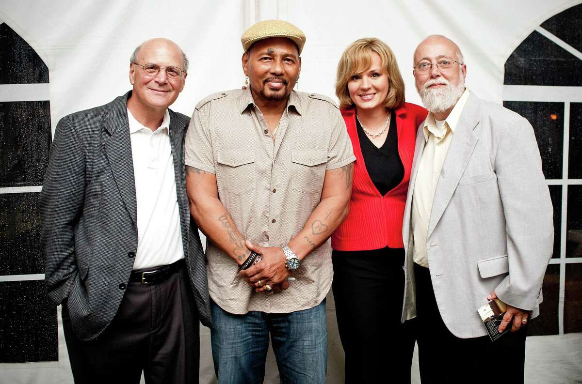 From left, Peter Nucci, CEO; Aaron Neville; Emcee Lisa Carberg, NBC Connecticut; and John LaRosa, chairman of the board.