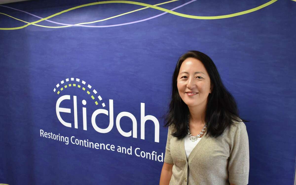 Gloria Kolb on Aug. 16, 2017, at the Monroe, Conn. office of her Elidah which is developing medical devices to treat a urological disorer.
