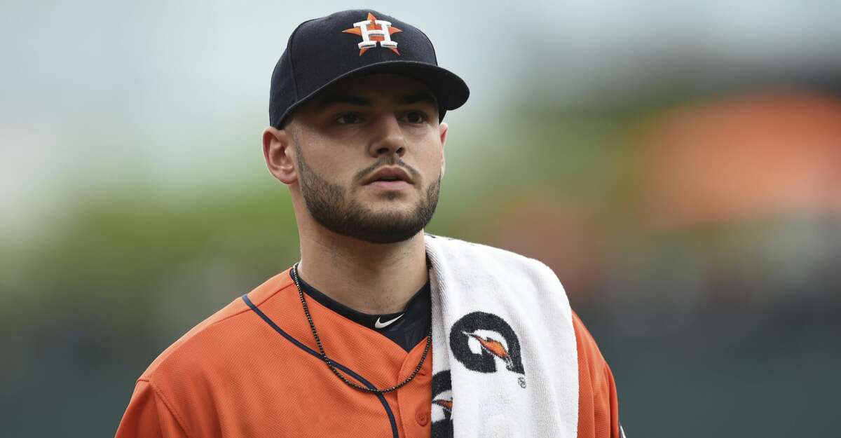 Houston Astros pitcher Lance McCullers walks to the dugout before playing the Baltimore Orioles in a baseball game, Sunday, July 23, 2017, in Baltimore. (AP Photo/Gail Burton)