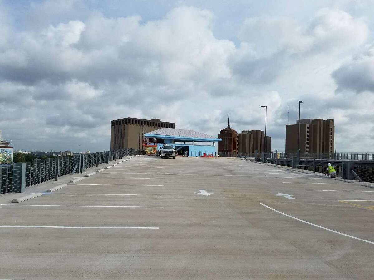 Tobin Center parking garage nearing end of construction