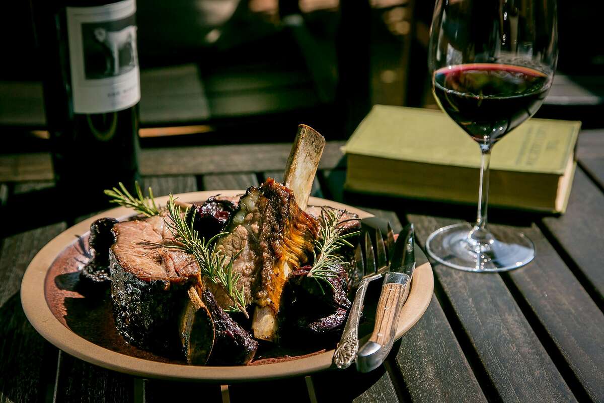 The Beef grilled over Cabernet Barrels at Charter Oak in St. Helena, Calif., is seen on August 9th, 2017.