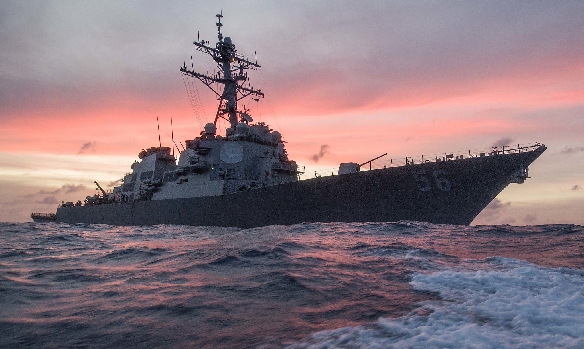 US Navy destroyer collides with tanker, 10 missing