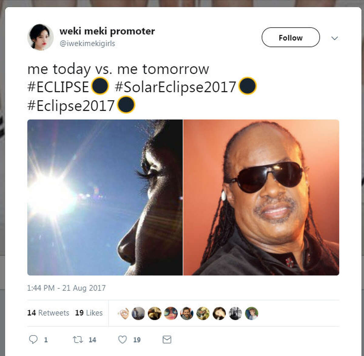 The internet is celebrating the eclipse with some hilariously bad photos and DIY eyewear.  Twitter/@iwekimekigirls  