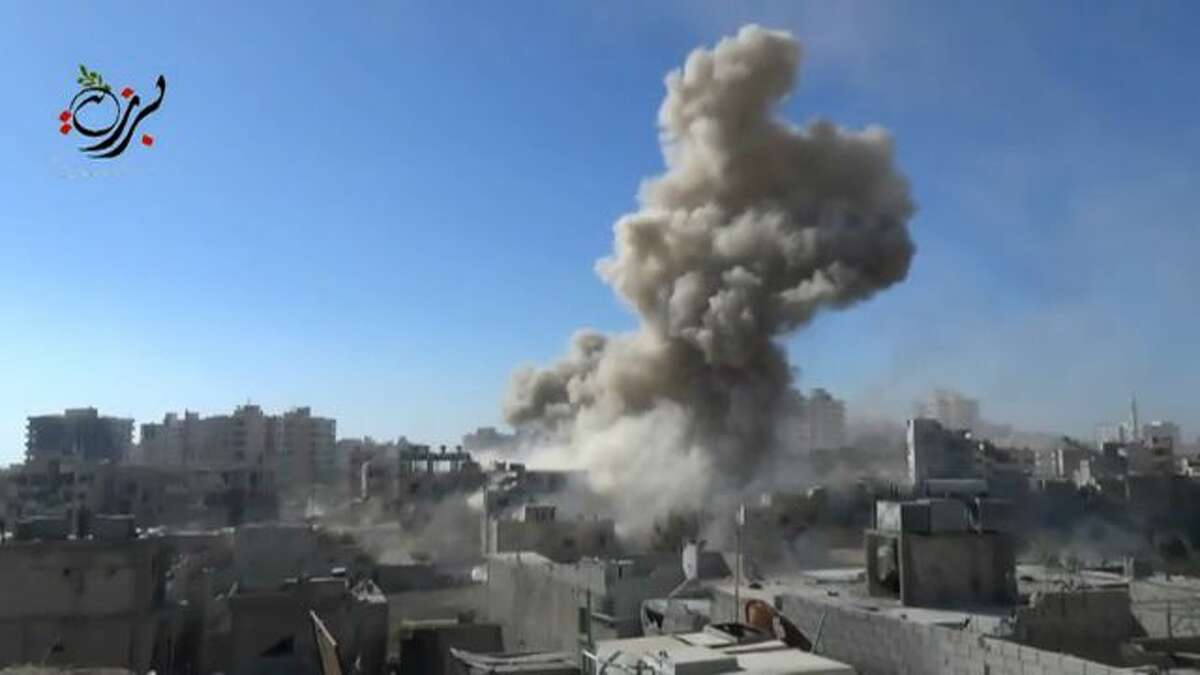 This image made from citizen journalist video posted by the Shaam News network, which is consistent with AP reporting, shows shelling in the Barzeh area of Damascus, Syria Tuesday, Sept. 17, 2013. Moscow insisted on Tuesday that a new Security Council resolution on Syria not allow the use of force, while the Arab country's main opposition group demanded a swift international response following the U.N. report that confirmed chemical weapons were used outside Damascus last month.(AP Photo/Shaam News Network via AP video)