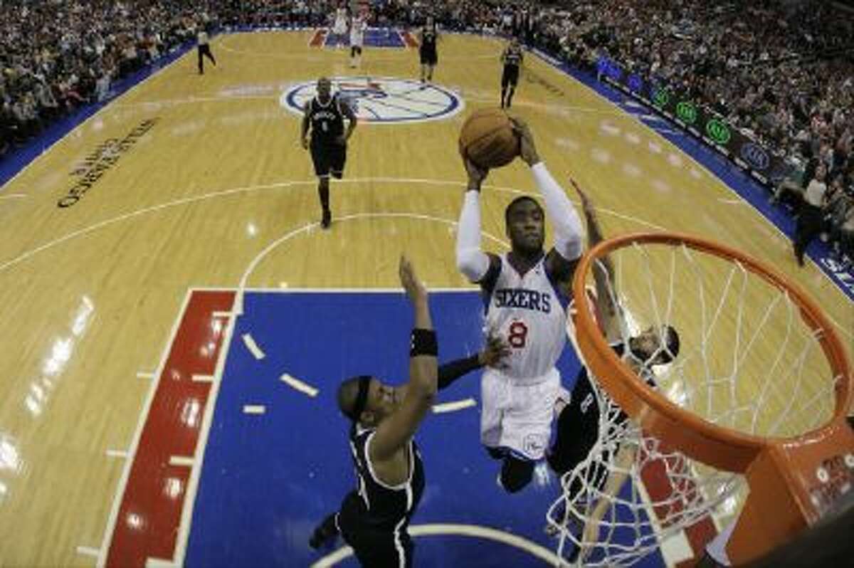 Philadelphia 76ers' Tony Wroten goes to the rim against the Brooklyn Nets in a game between two bottom-feeding Eastern Conference teams.