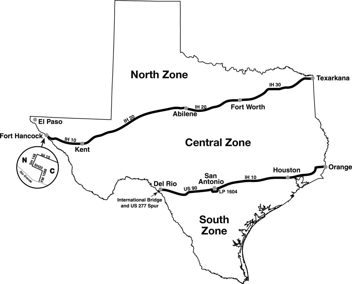 what is the south zone in texas